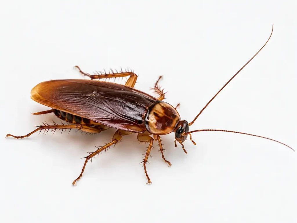 Cucaracha sobre fondo blanco